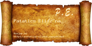 Patatics Eliána névjegykártya